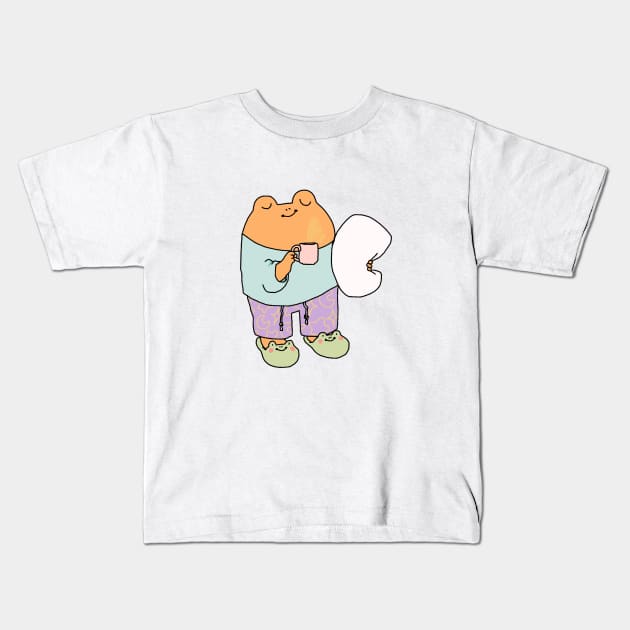 Bedtime froggie Kids T-Shirt by PeachyDoodle